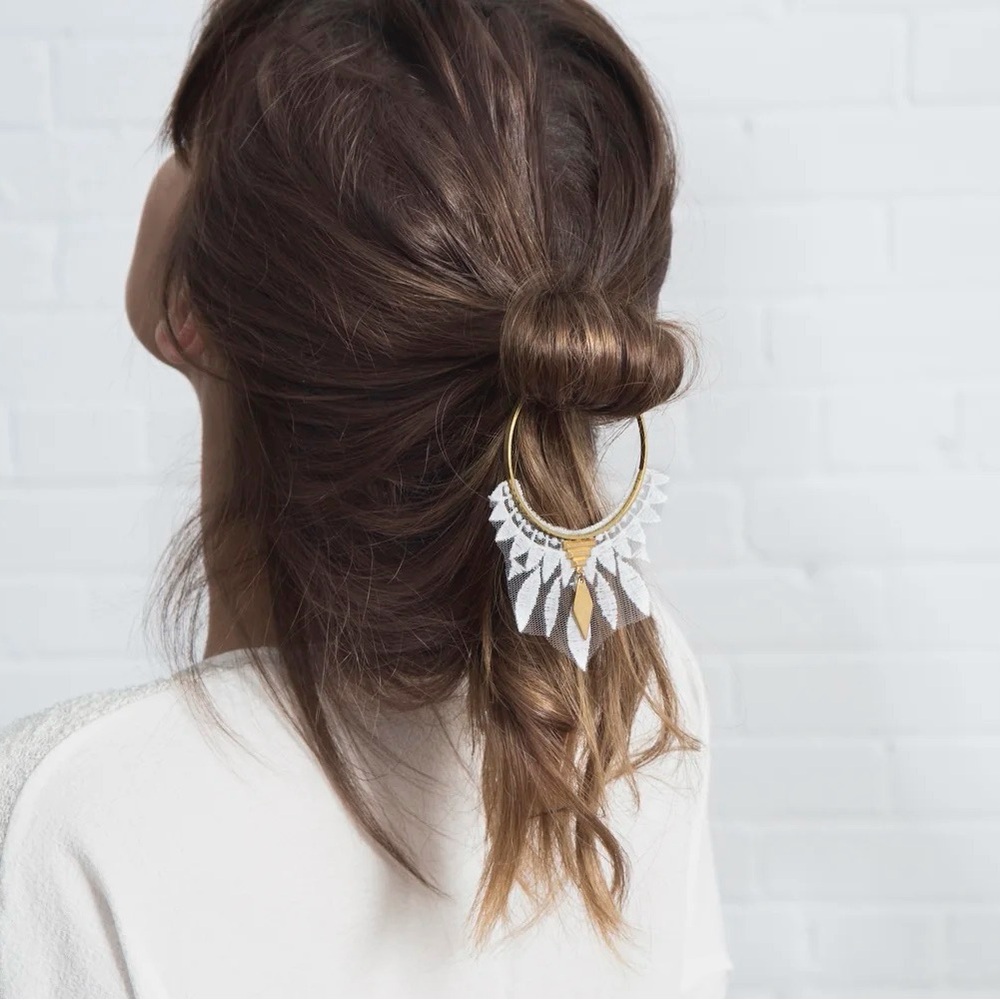Chic Gold and White Hair Clip